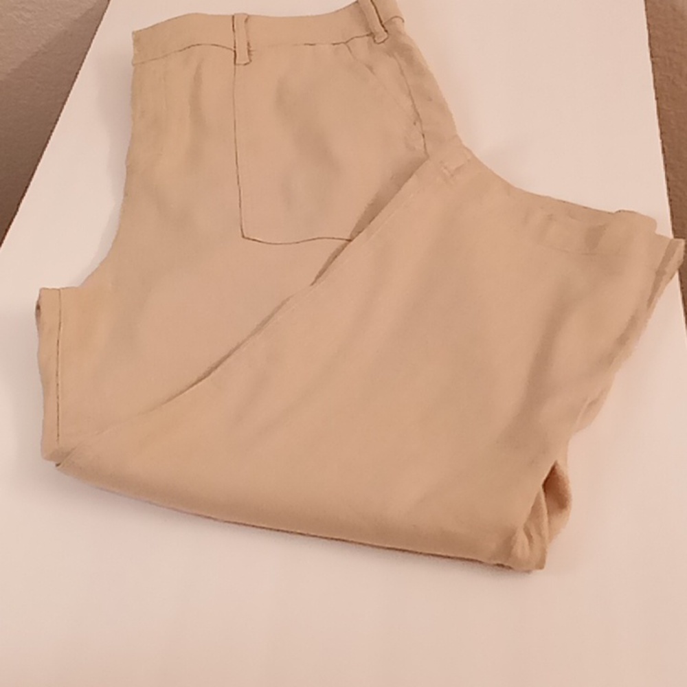 NYDJ FIT IS EVERYTHING Linen Summer Party Festival Size 16 Beige Color B7